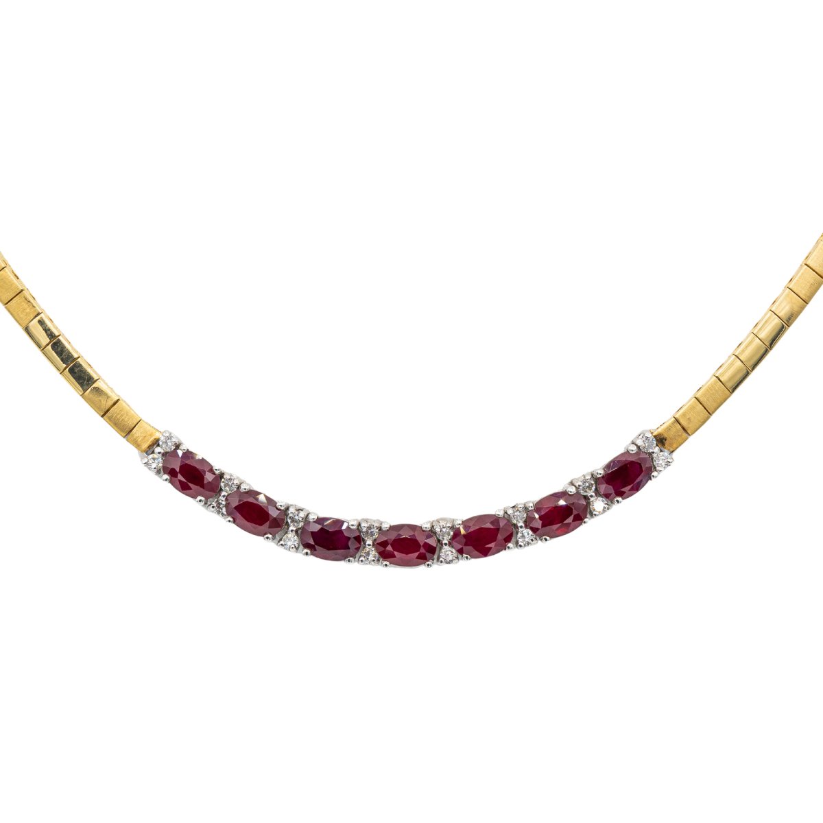Collier Maille en deux or, rubis, et diamants - Castafiore