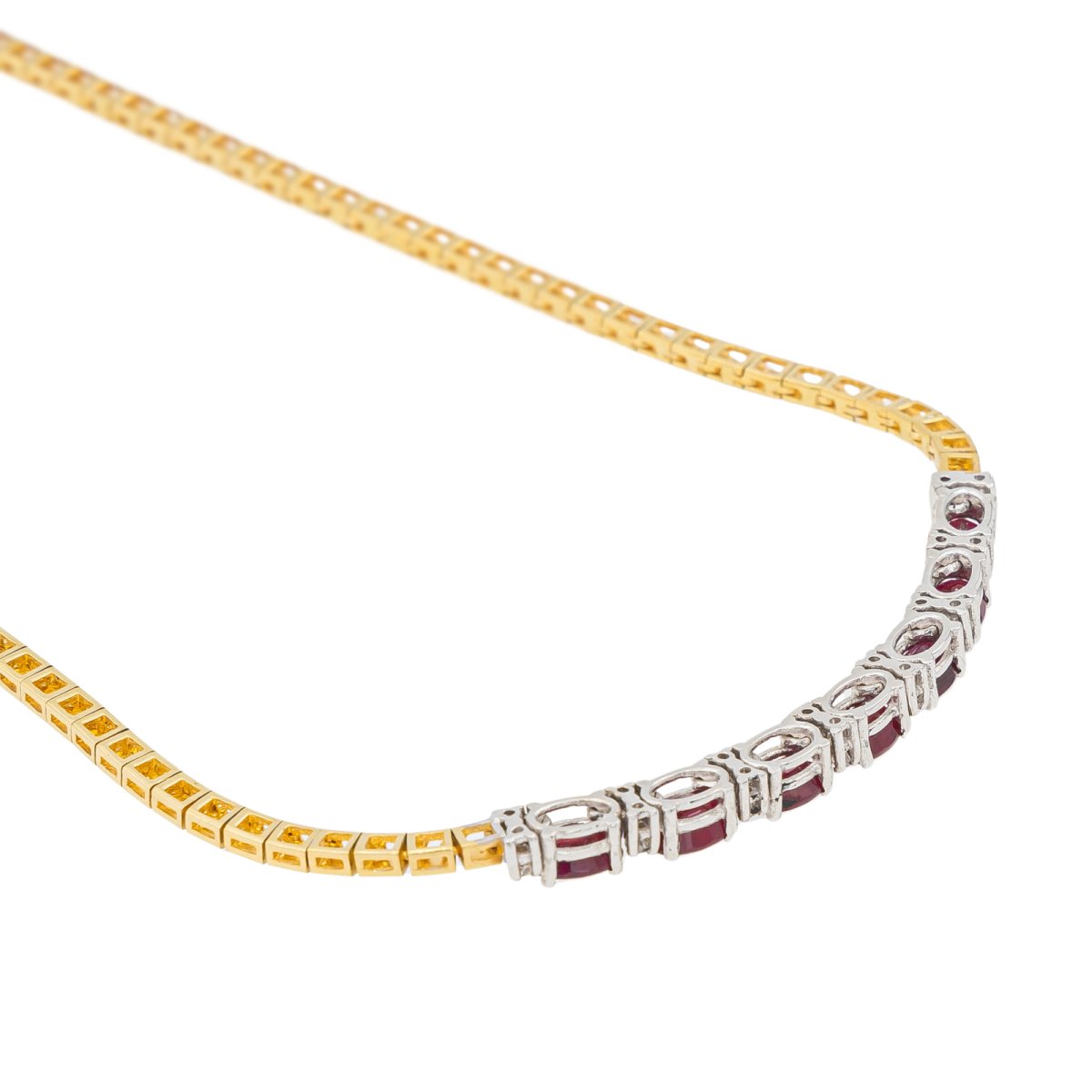 Collier Maille en deux or, rubis, et diamants - Castafiore