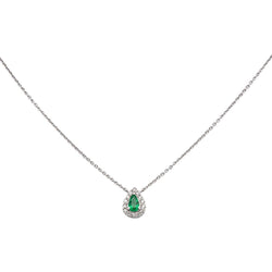 Collier Maille en or blanc, émeraude et diamants - Castafiore