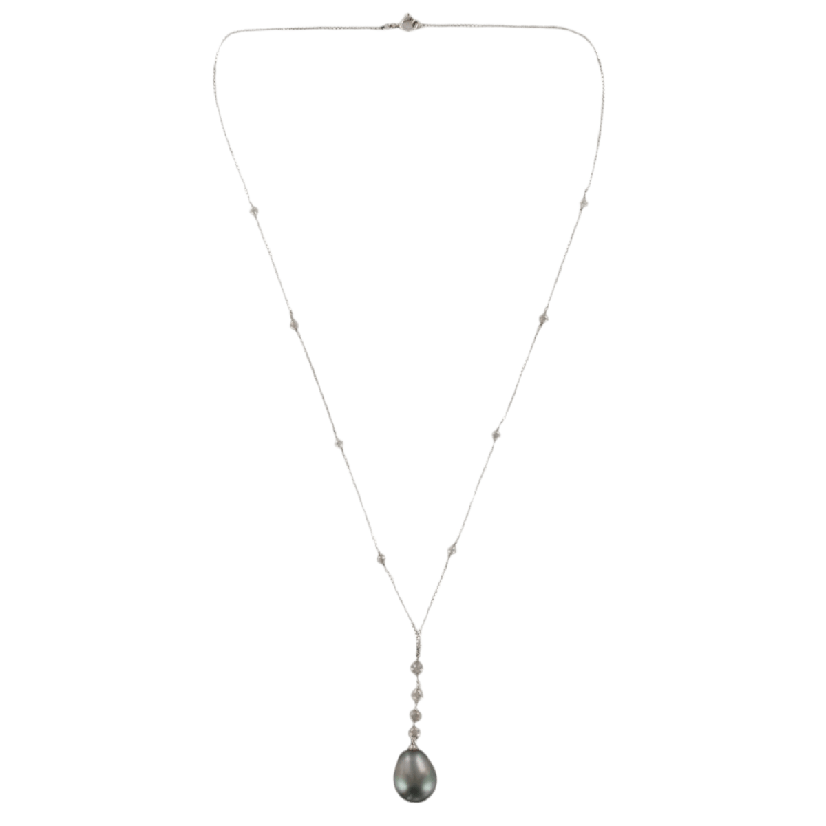 Collier Maille en or blanc, perles et diamants - Castafiore