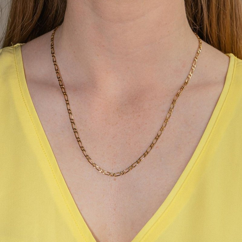 Necklace Figaro mesh Yellow gold