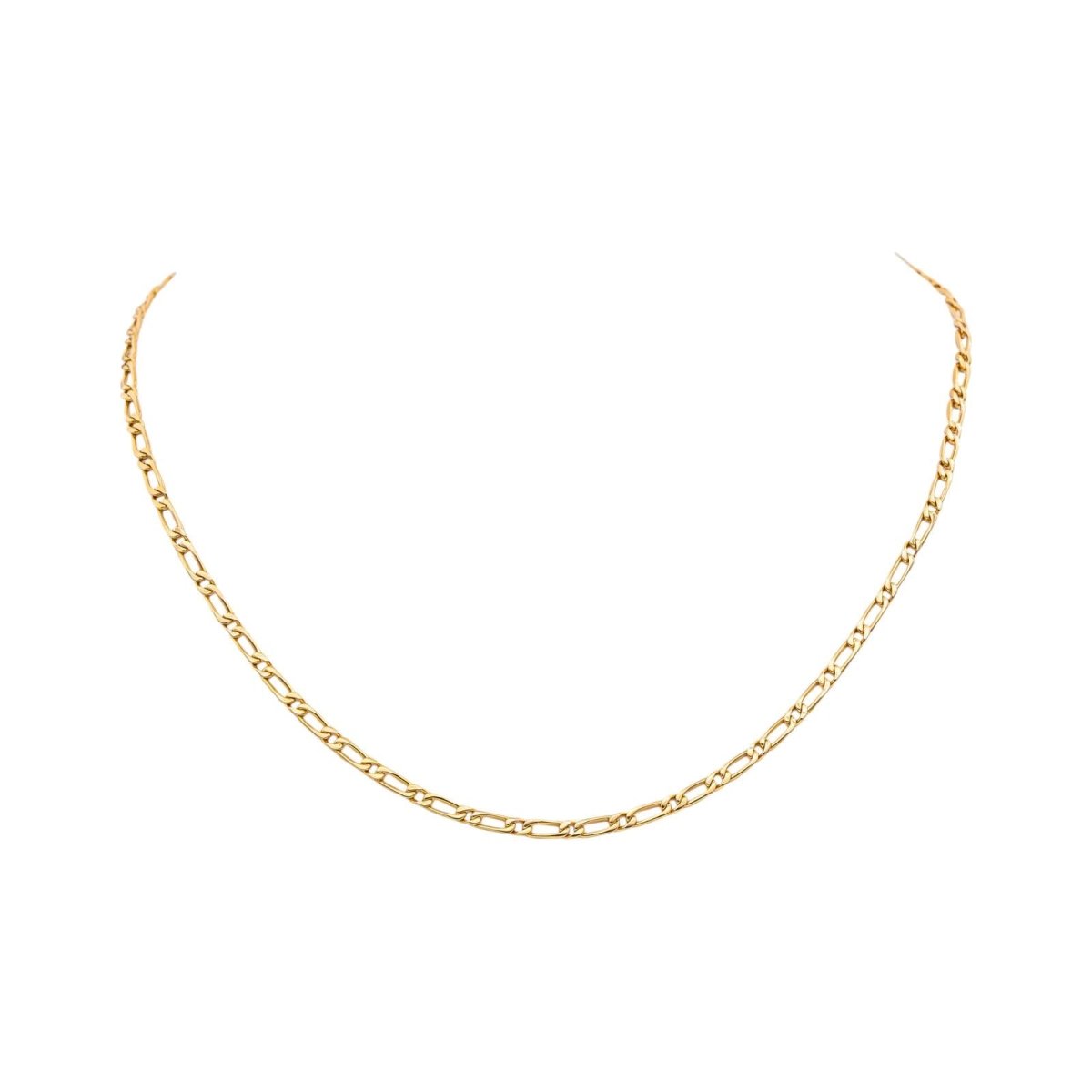 Necklace Figaro mesh Yellow gold