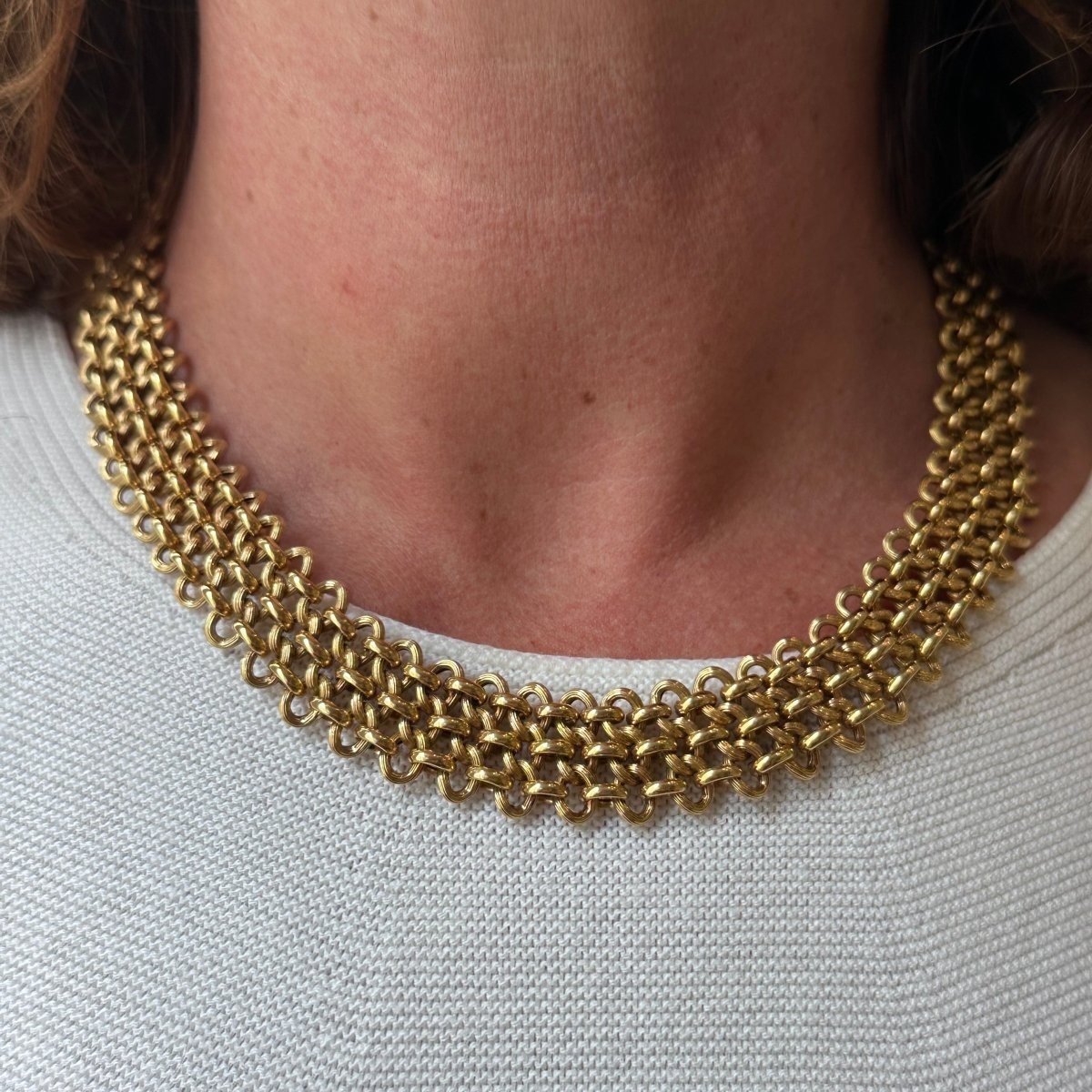 Necklace Mesh yellow gold - Castafiore