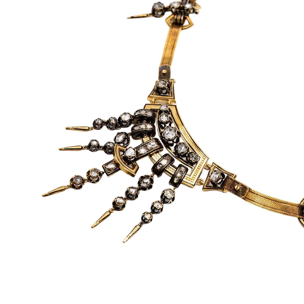 Collier Maille en or jaune, argent, émail et diamants - Castafiore