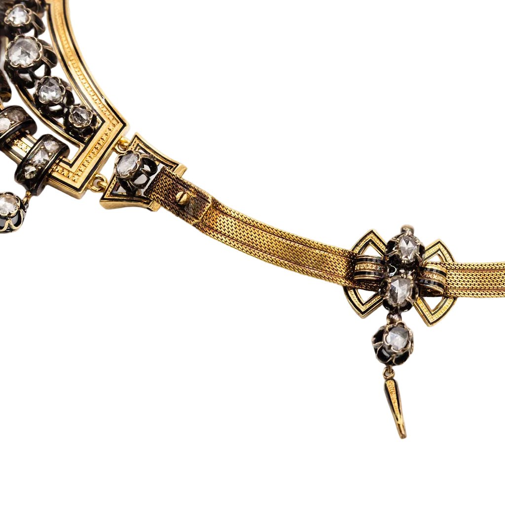 Collier Maille en or jaune, argent, émail et diamants - Castafiore