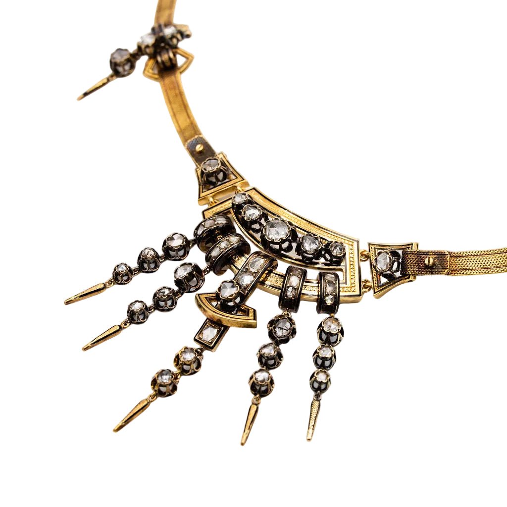 Collier Maille en or jaune, argent, émail et diamants - Castafiore