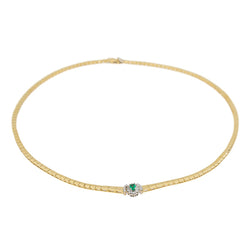 Collier Maille en or jaune, émeraude, et diamants - Castafiore
