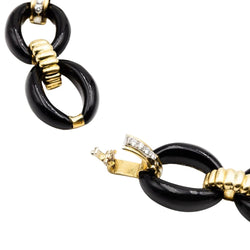 Collier Maille en or jaune, onyx et diamants - Castafiore