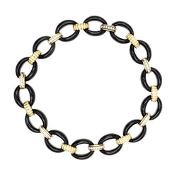 Collier Maille en or jaune, onyx et diamants - Castafiore