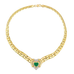 Collier Maille en or jaune, or blanc, émeraude et diamants - Castafiore