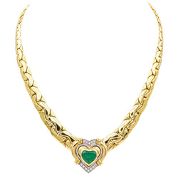 Collier Maille en or jaune, or blanc, émeraude et diamants - Castafiore