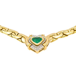 Collier Maille en or jaune, or blanc, émeraude et diamants - Castafiore