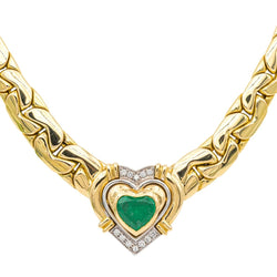 Collier Maille en or jaune, or blanc, émeraude et diamants - Castafiore