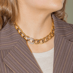 Collier Maille en or jaune, or blanc et diamants - Castafiore