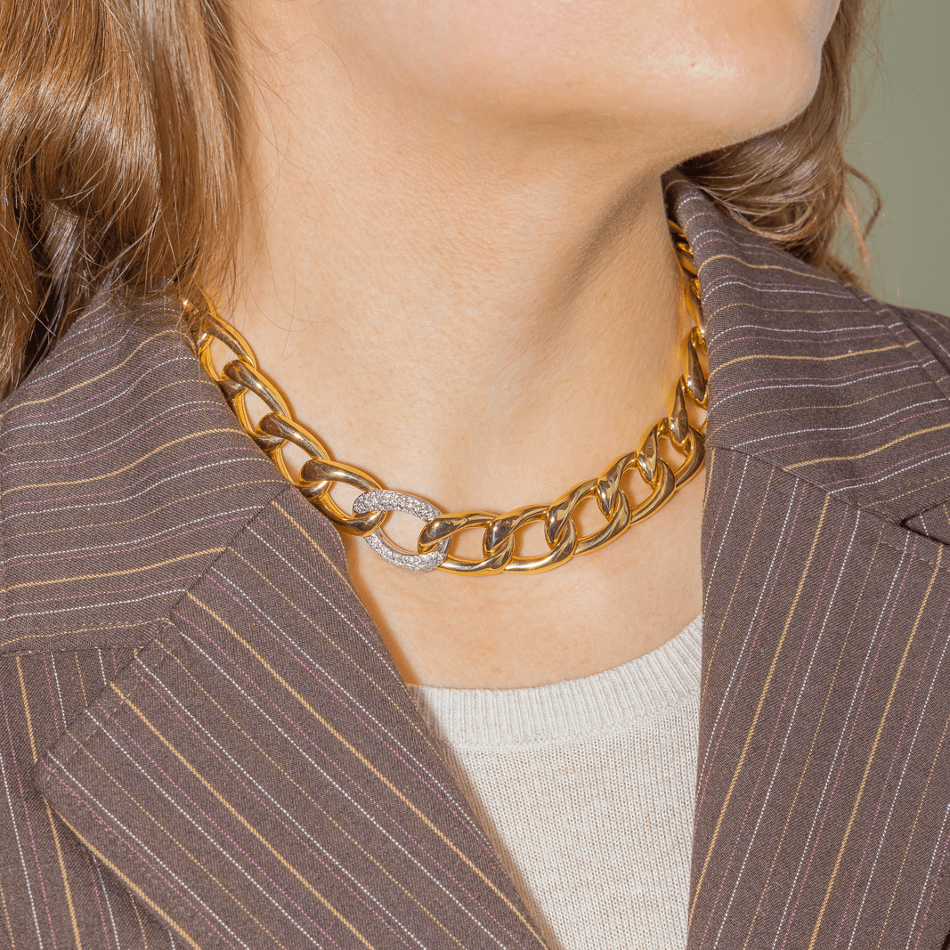 Collier Maille en or jaune, or blanc et diamants - Castafiore