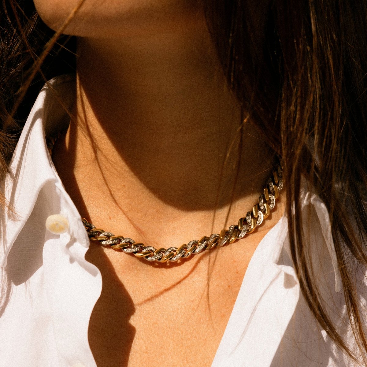 Collier Maille en or jaune, or blanc et diamants - Castafiore