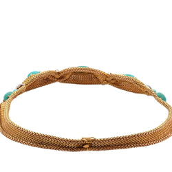 Collier Maille en or jaune, platine, turquoises et diamants - Castafiore