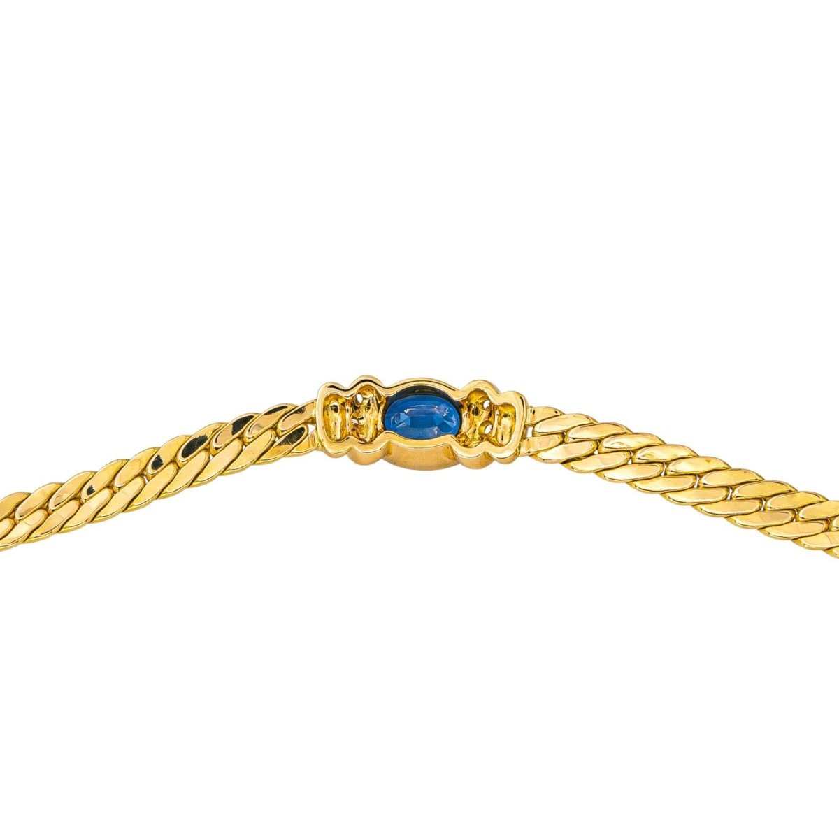 Collier Maille en or jaune, saphir et diamants - Castafiore