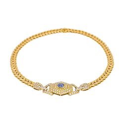 Collier Maille en or jaune, saphir et diamants - Castafiore