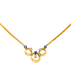 Collier Maille en or jaune, saphirs et diamants - Castafiore