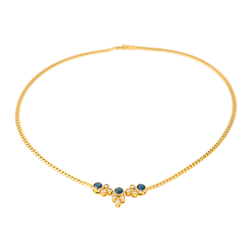 Collier Maille en or jaune, saphirs et diamants - Castafiore