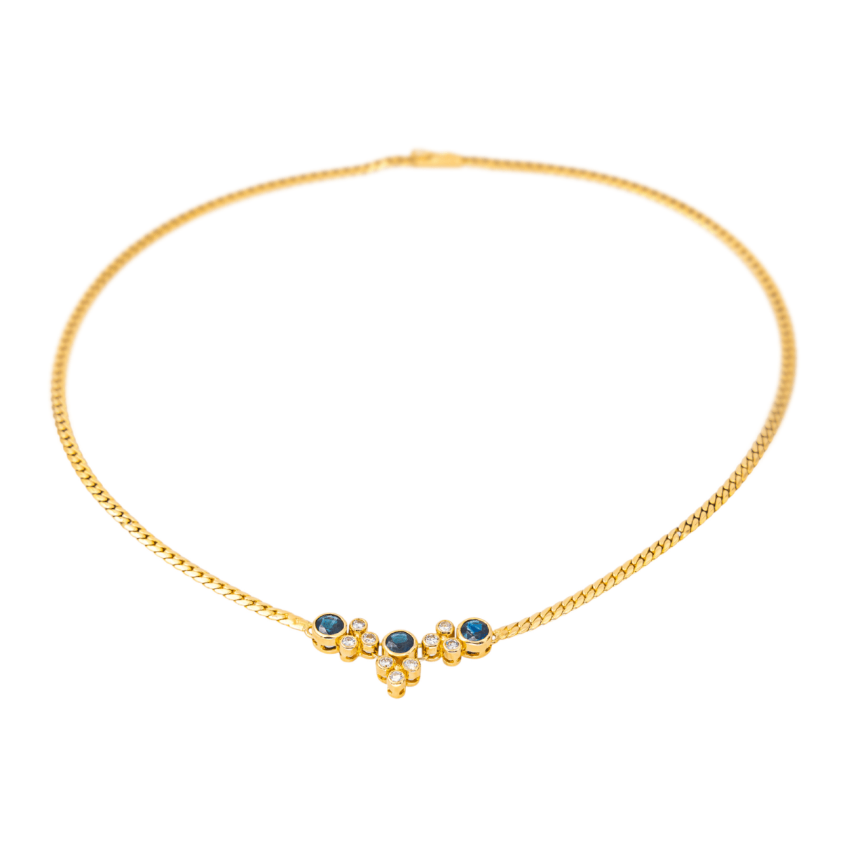 Collier Maille en or jaune, saphirs et diamants - Castafiore