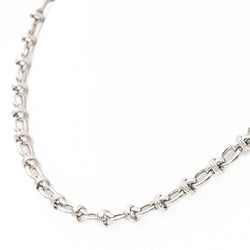 Collier maille fantaisie en or blanc - Castafiore