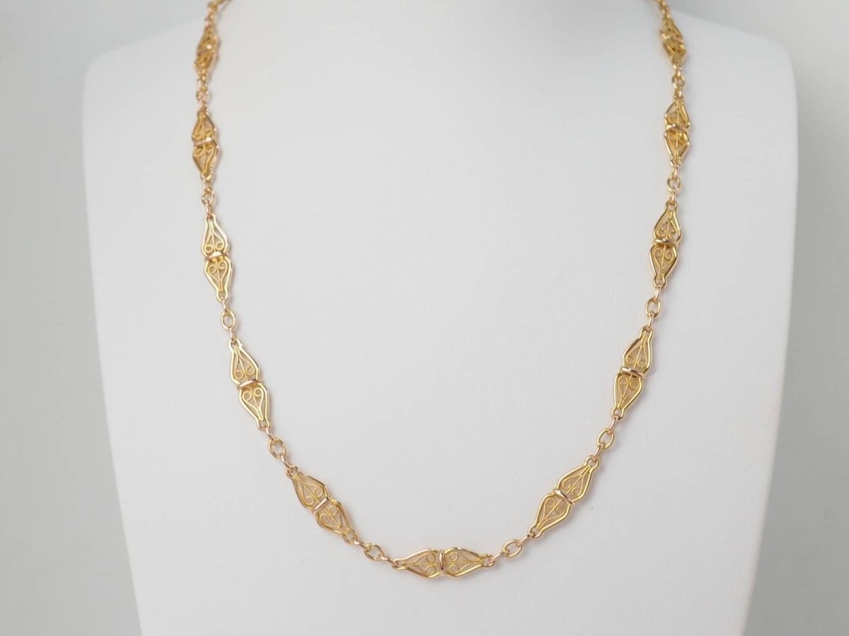 Collier maille filigrane en or jaune - Castafiore