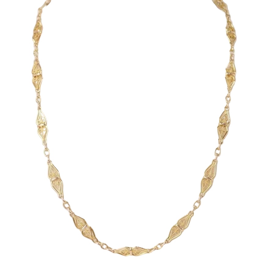 Collier maille filigrane en or jaune - Castafiore