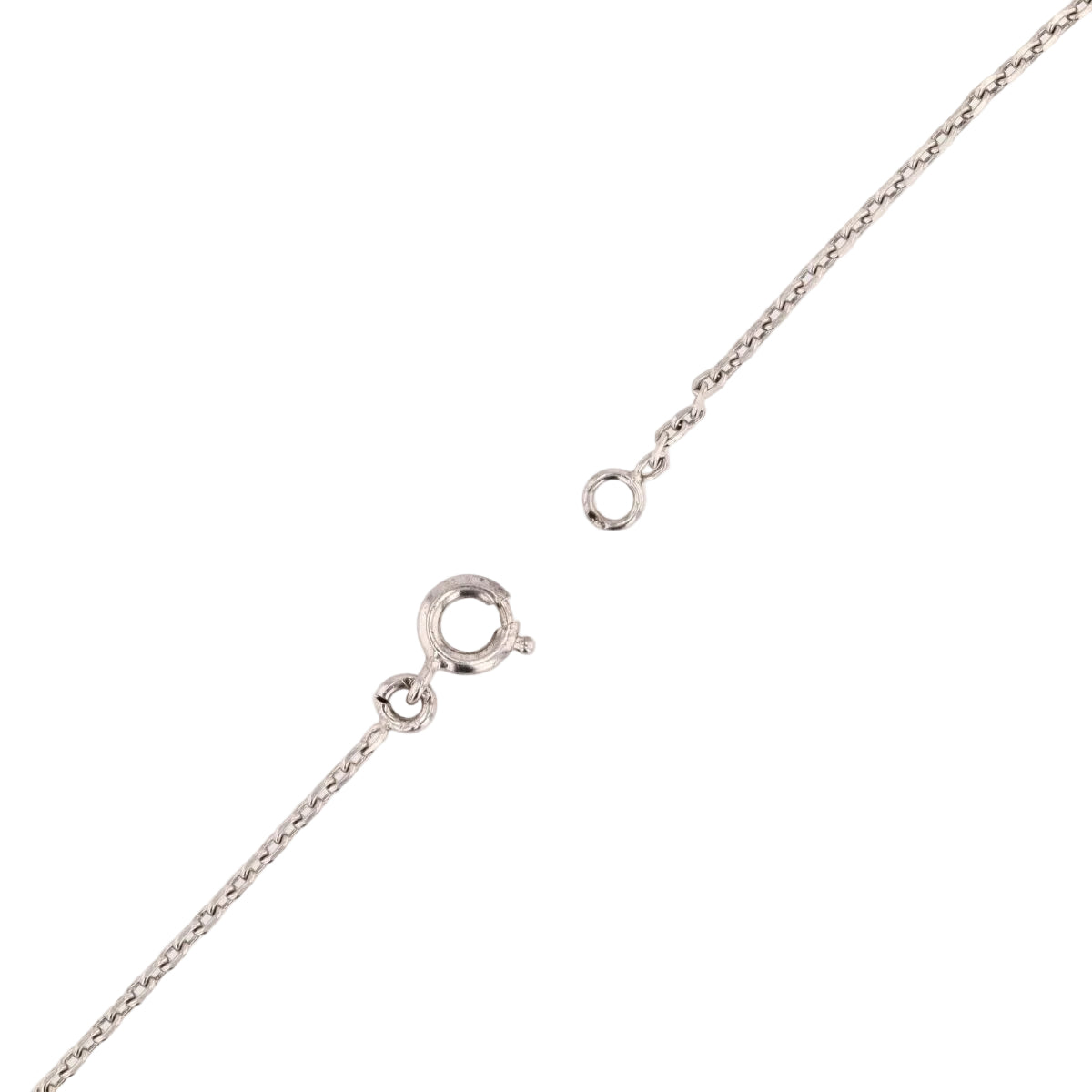 Collier maille forçat en or blanc et saphir - Castafiore