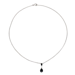 Collier maille forçat en or blanc et saphir - Castafiore