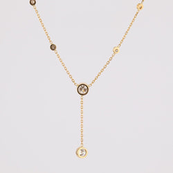 Collier maille forçat en or jaune et diamants - Castafiore