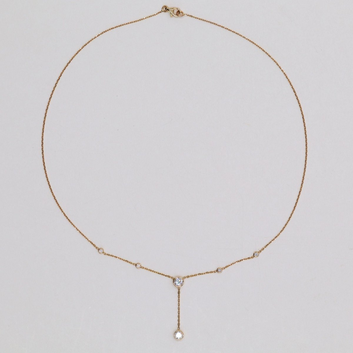 Collier maille forçat en or jaune et diamants - Castafiore