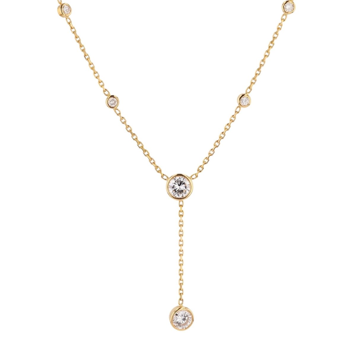 Collier maille forçat en or jaune et diamants - Castafiore