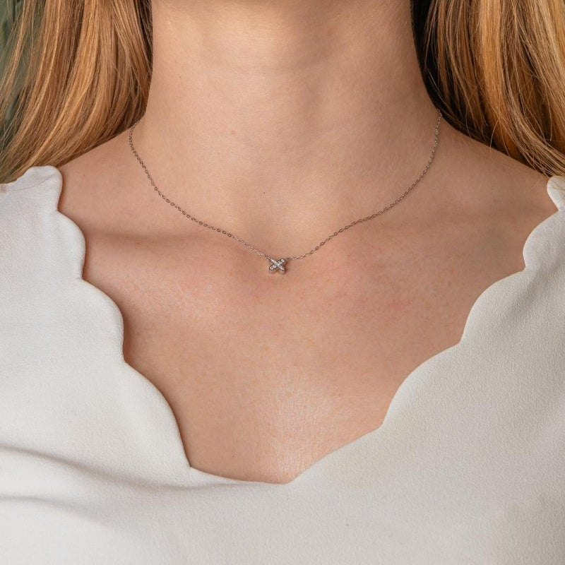 Collier Maille forçat Or blanc Diamant - Castafiore