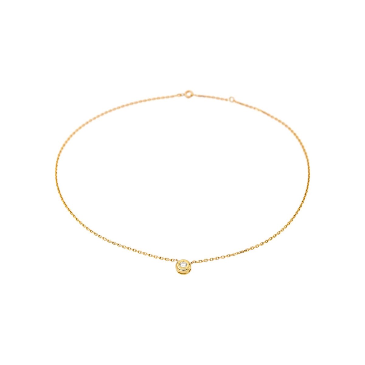 Collier Maille forçat Or jaune Diamant - Castafiore