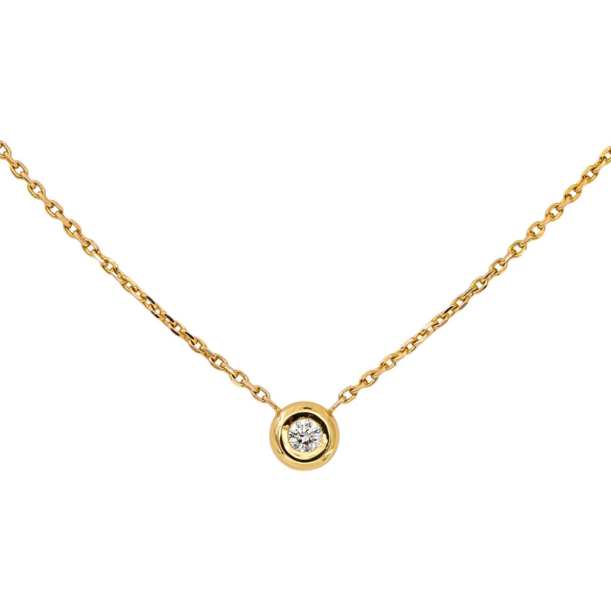 Collier Maille forçat Or jaune Diamant - Castafiore