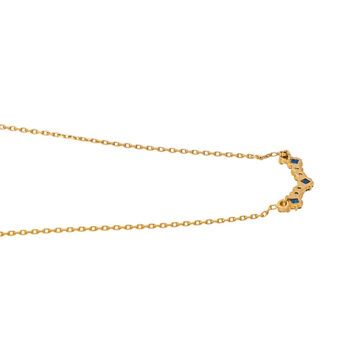 Collier Maille forçat Or jaune Saphir - Castafiore