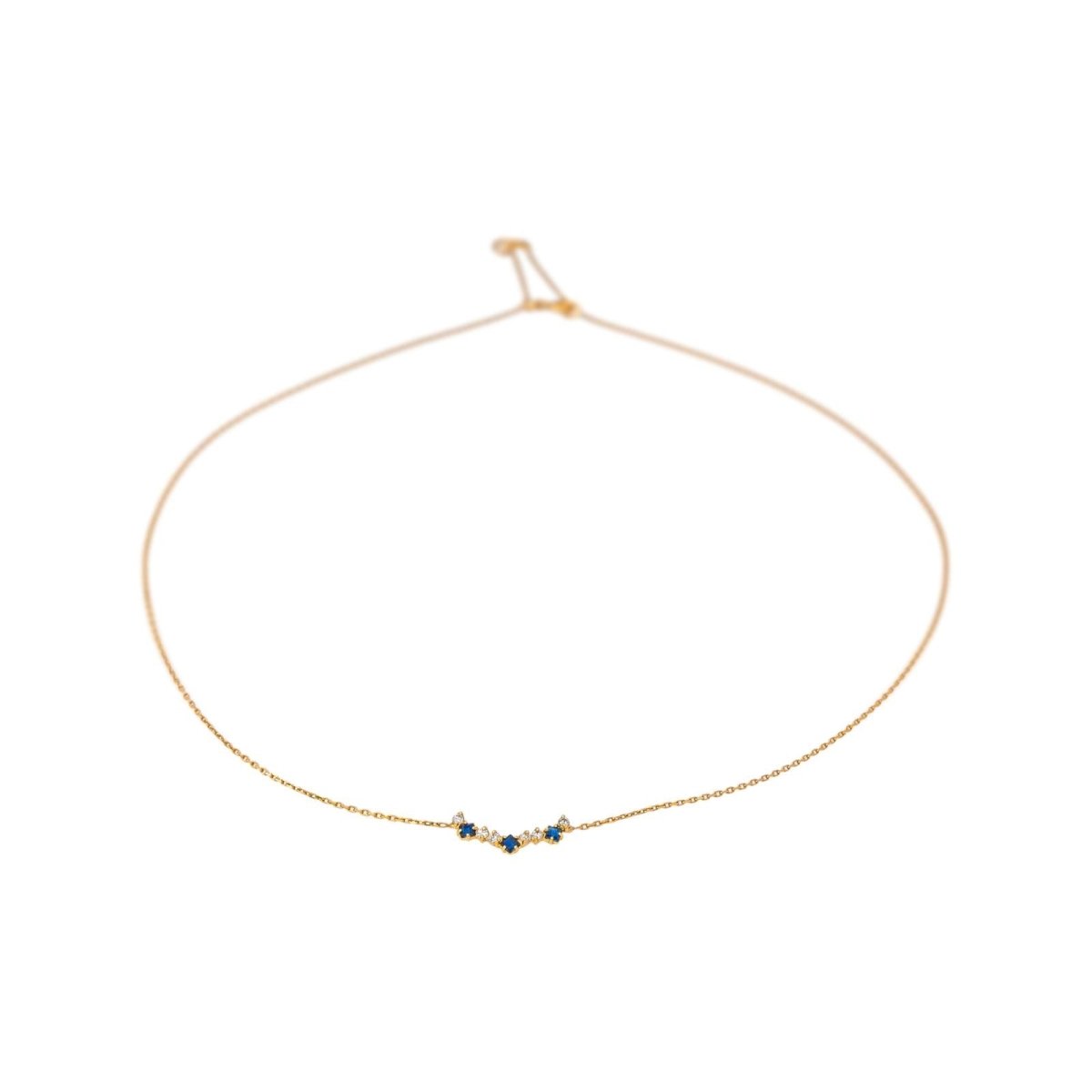 Collier Maille forçat Or jaune Saphir - Castafiore