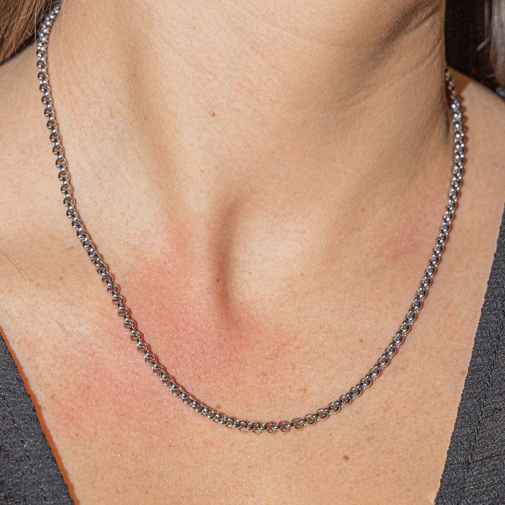 Collier Maille jaseron CHOPARD en or blanc - Castafiore