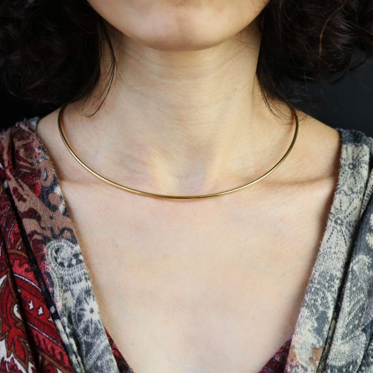 Collier maille oméga en or jaune - Castafiore