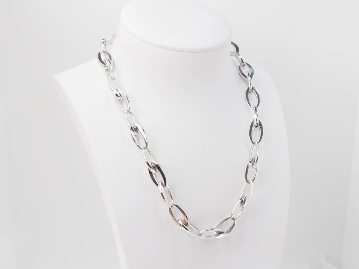 Collier maille ovale en or blanc - Castafiore