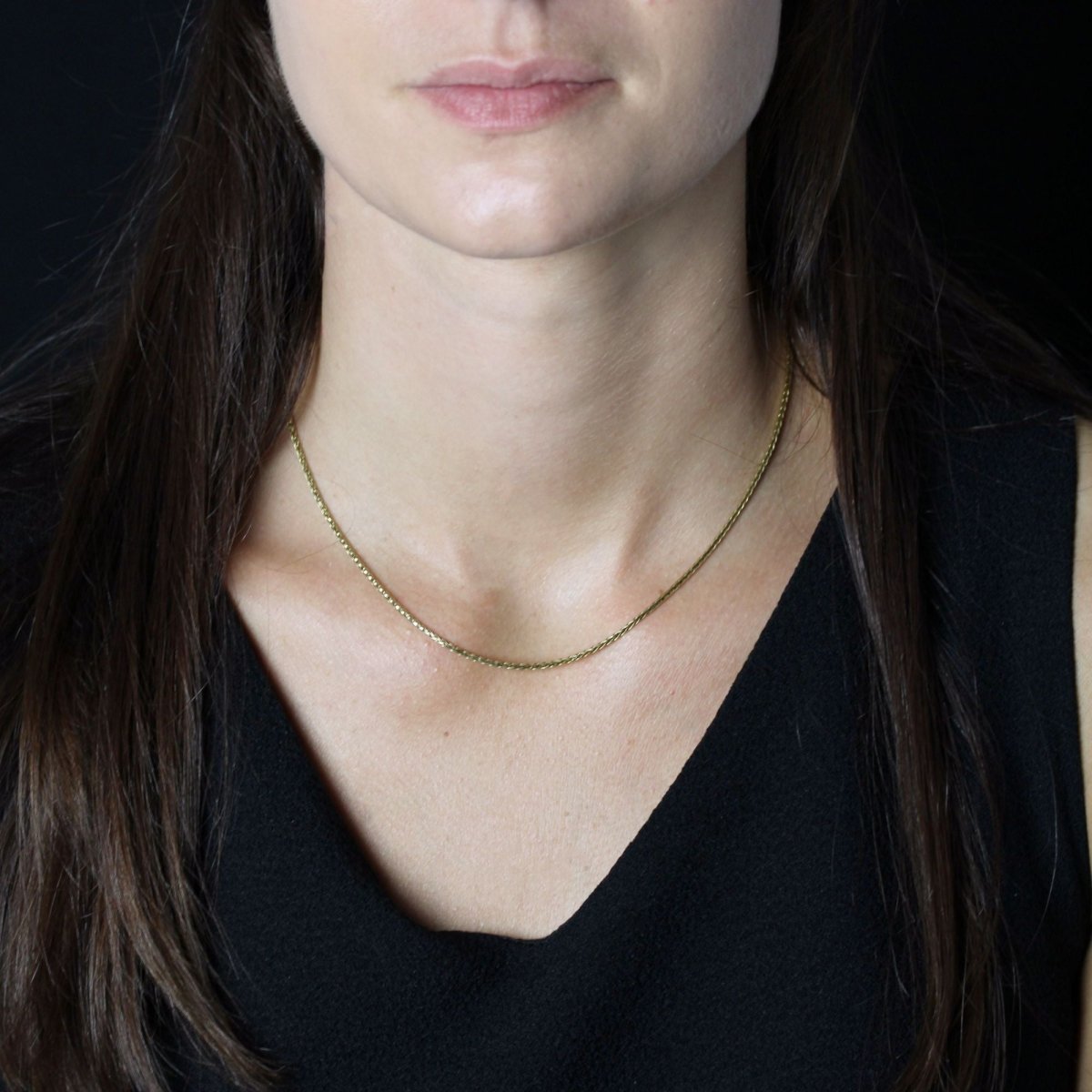 Collier maille palmier en or jaune et blanc - Castafiore