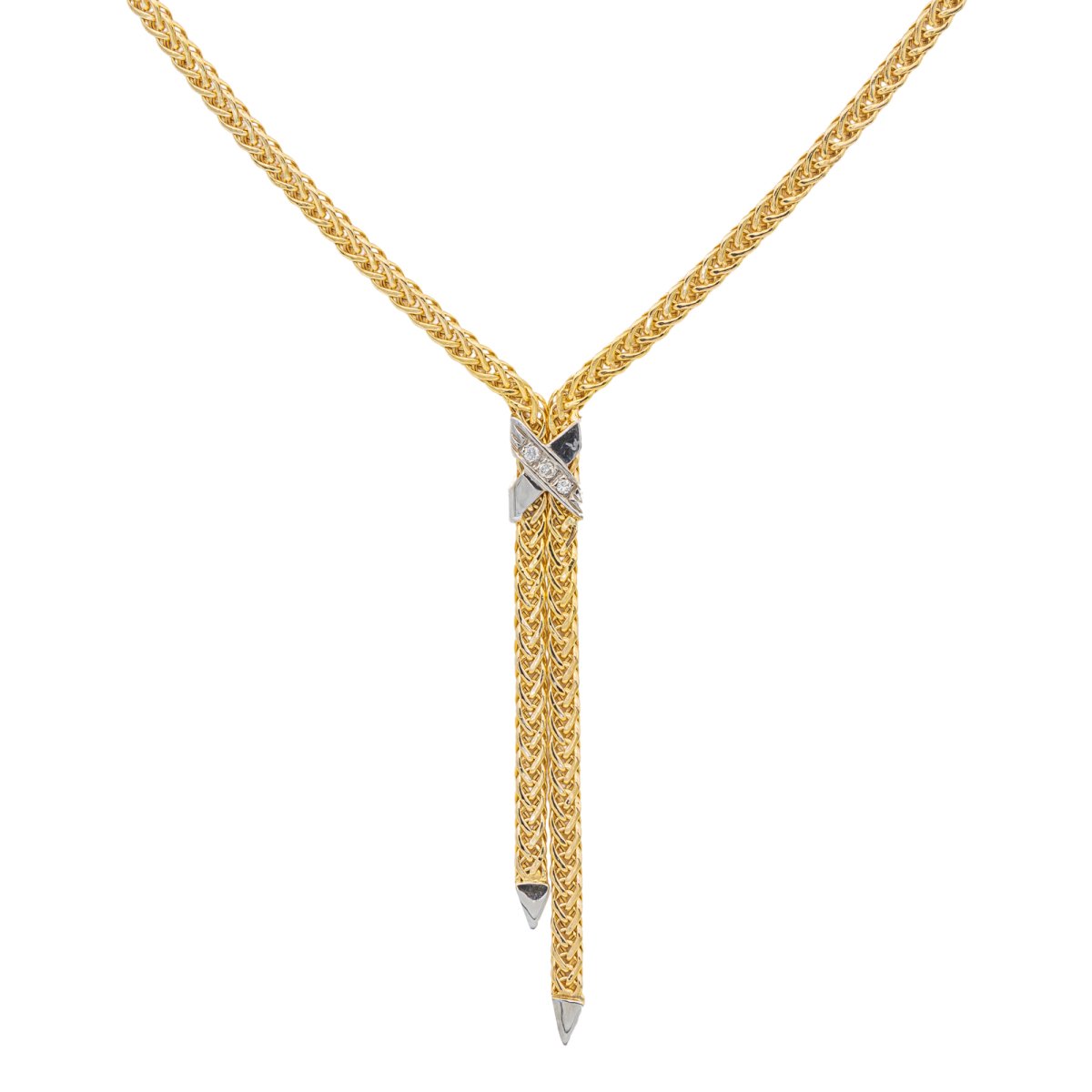 Collier Maille palmier Or jaune Diamant - Castafiore