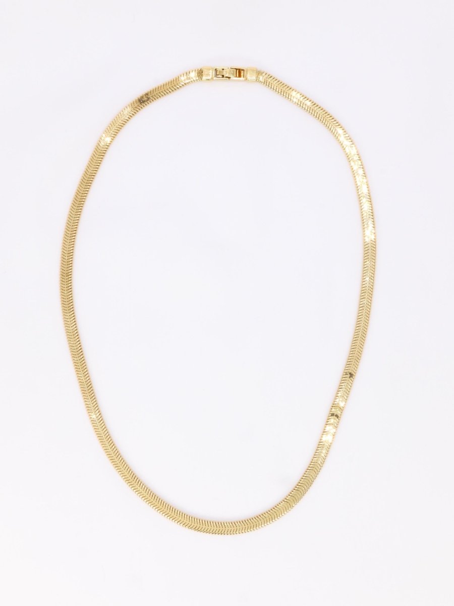 Collier maille plate en or jaune - Castafiore