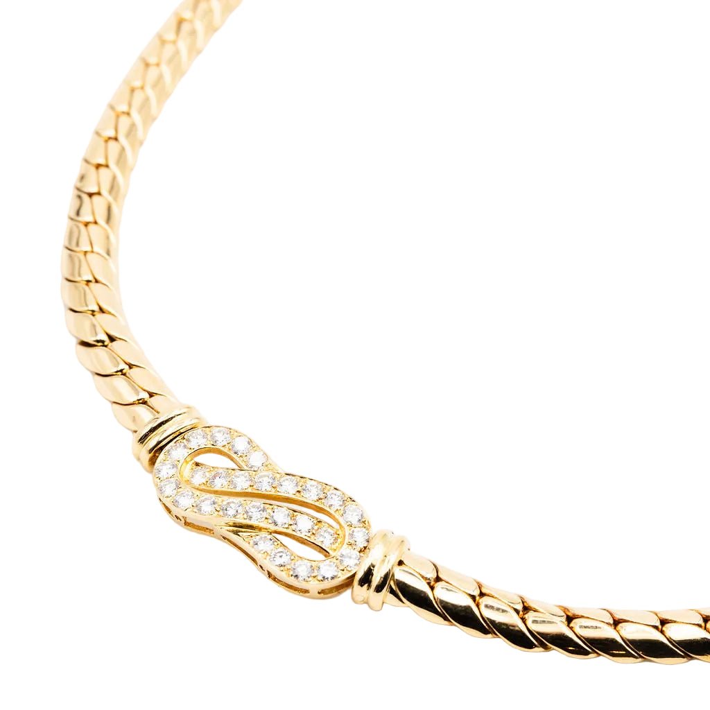 Collier Maille VAN CLEEF & ARPELS en or jaune et diamants - Castafiore