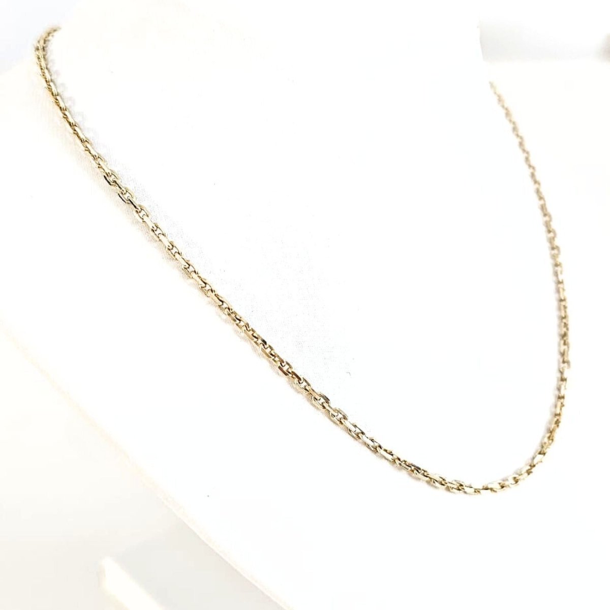 Collier Matinée en or jaune 18 carats maille type forçat diamant - 55 centimètres - Castafiore