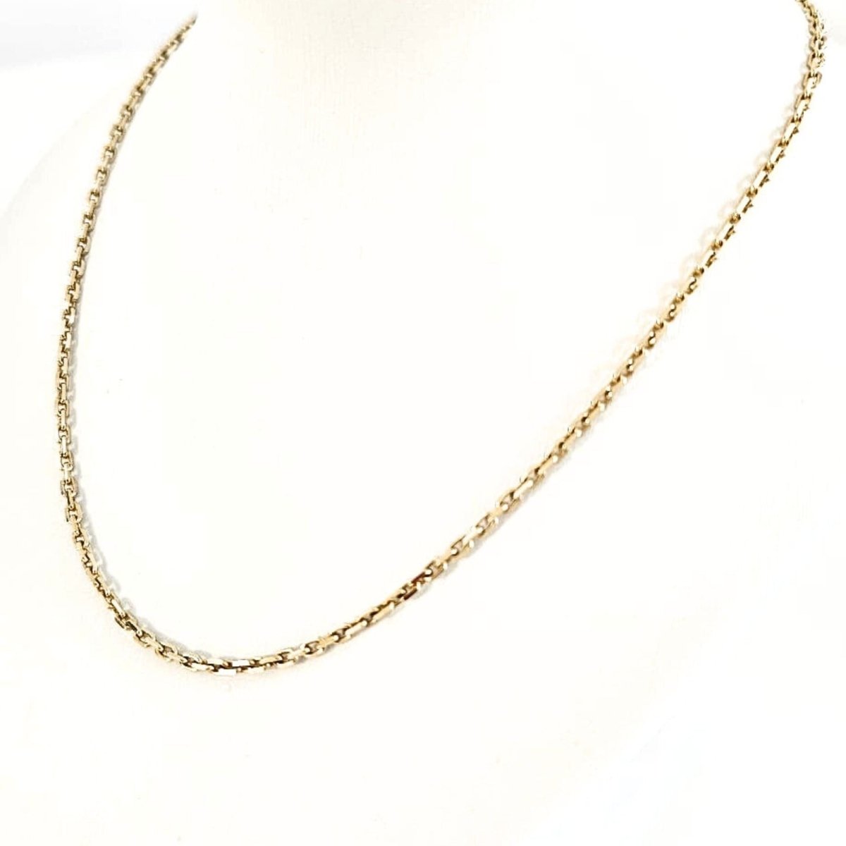 Collier Matinée en or jaune 18 carats maille type forçat diamant - 55 centimètres - Castafiore