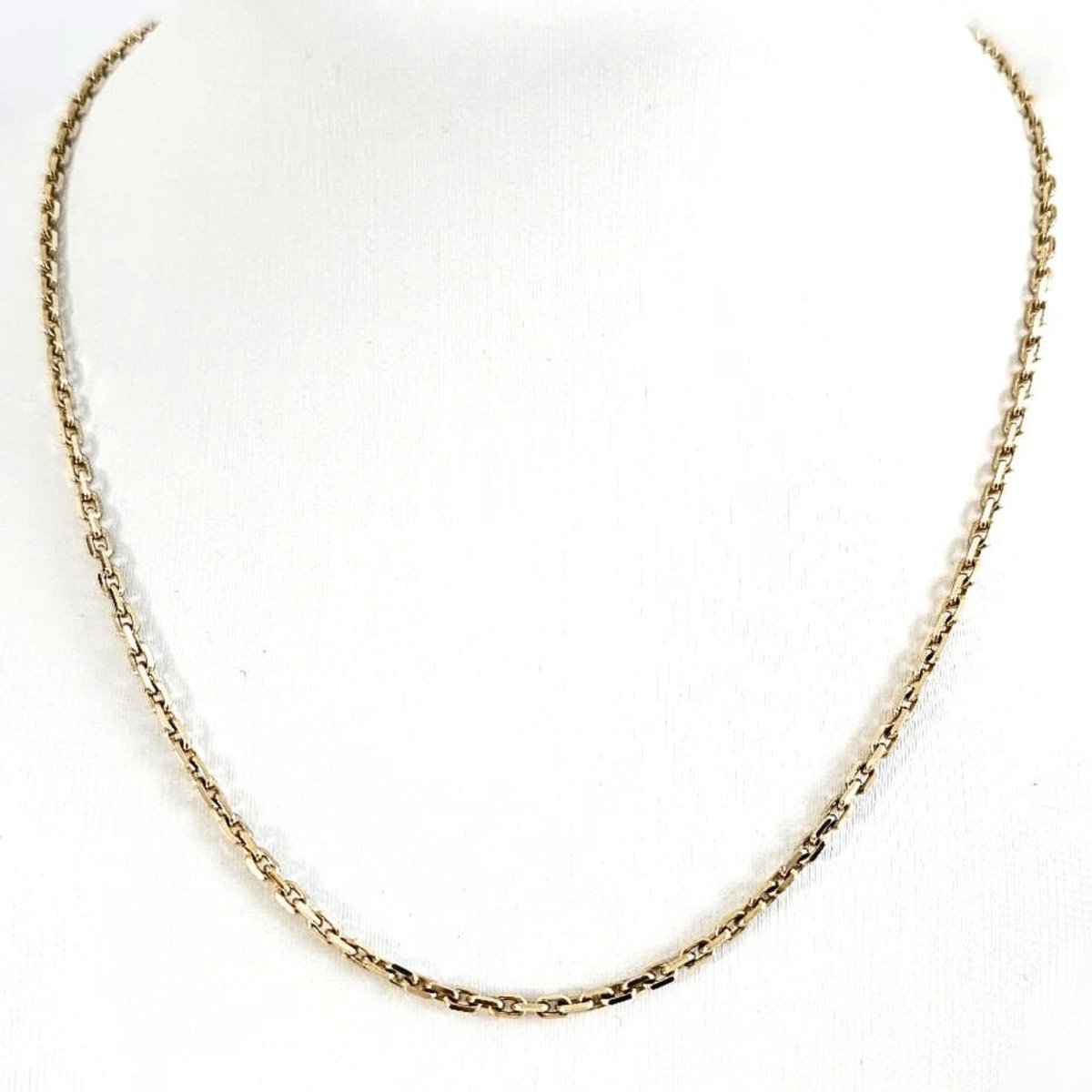 Collier Matinée en or jaune 18 carats maille type forçat diamant - 55 centimètres - Castafiore