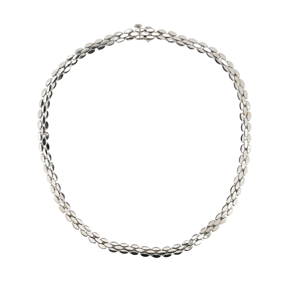 Collier MAUBOUSSIN en or blanc maille plate - Castafiore